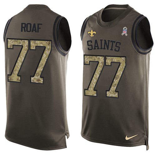 Nike Saints #77 Willie Roaf Green Men's Stitched NFL Limited Salute To Service Tank Top Jersey - Click Image to Close